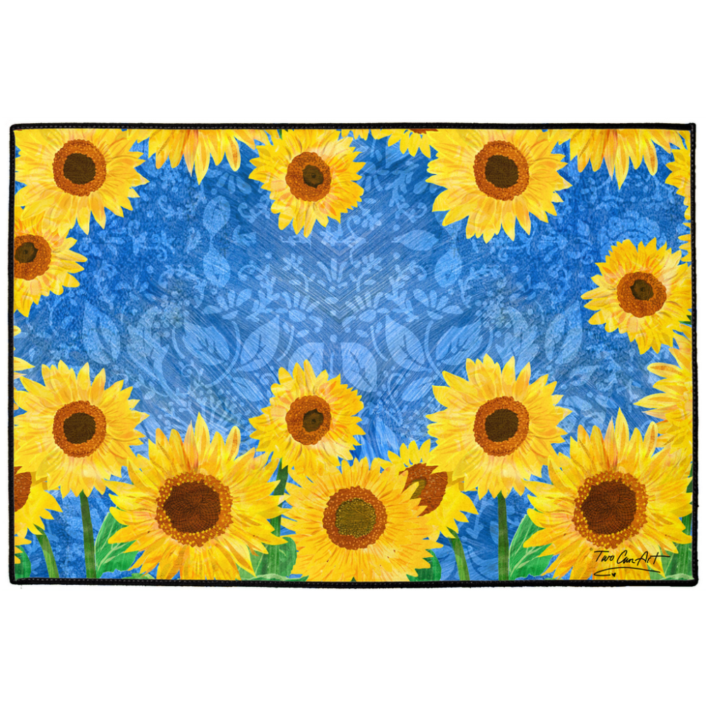 Sunflowers Indoor/Outdoor Floor Mats Two Can Art