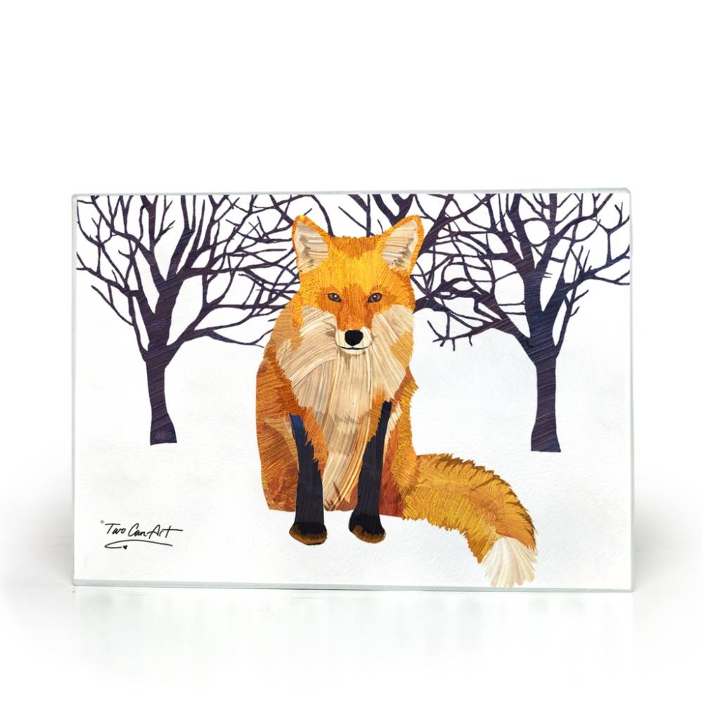 Fox Winter Solstice Glass Cutting Boards Two Can Art