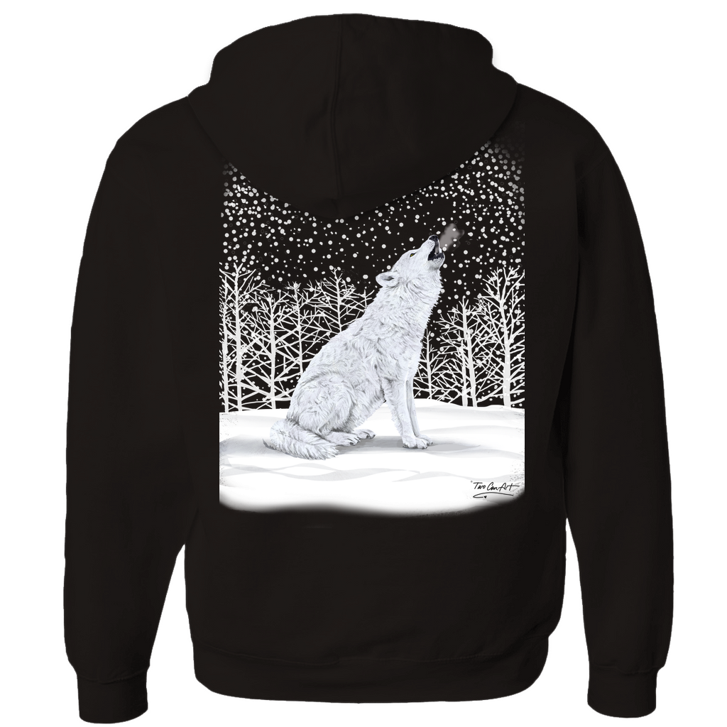Black and white wolf hoodie on sale