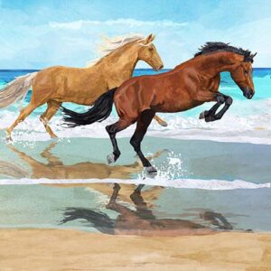 Horses Sea Spirits Wall Art Giclee Print on Canvas or Fine Art Paper