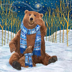 Moonlight Magic Bear Wall Art Giclee Print on Canvas or Fine Art Paper