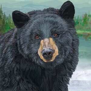 Morning Mist Bear Wall Art Giclee Print on Canvas or Fine Art Paper