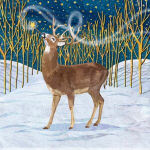 Moonlight Magic Deer Wall Art Giclee Print on Canvas or Fine Art Paper