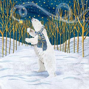 Moonlight Magic Polar Bear Wall Art Giclee Print on Canvas or Fine Art Paper